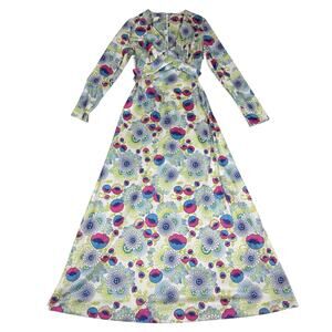 Vintage Liberty Circle Floral Floral Maxi Dress Womens Size 14
